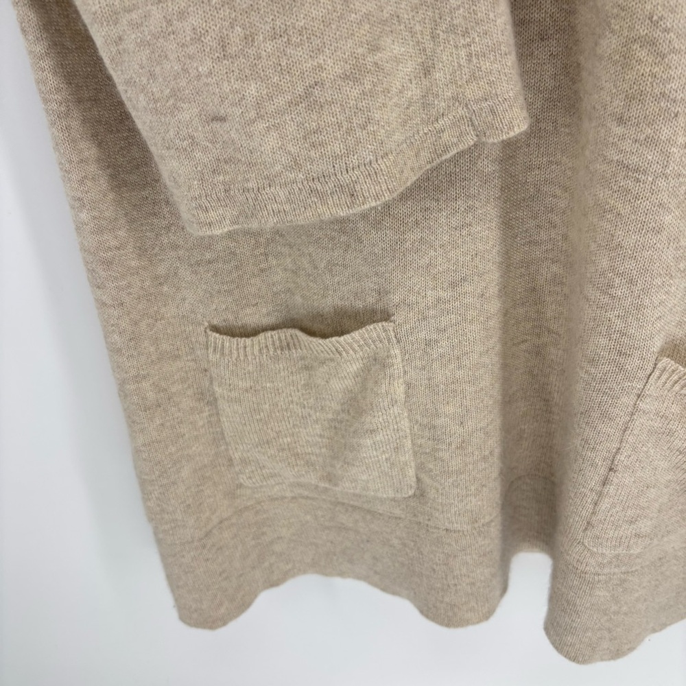 BCBG MAXAZRIA V-neck Sweater Angora/Wool/Nylon Women Size XL‎ Tan Tunic Pockets - Picture 5 of 11